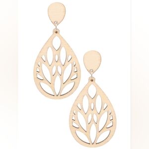 Elegant Wood Teardrop Earrings